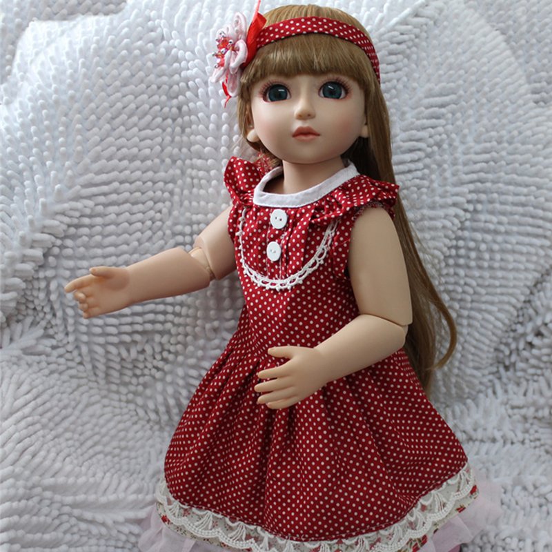 NPK 18 Inch/45 cm BJD Reborn Dolls Lifelike Long Hair Princess Doll Kids Toy Ball Jointed Art Doll